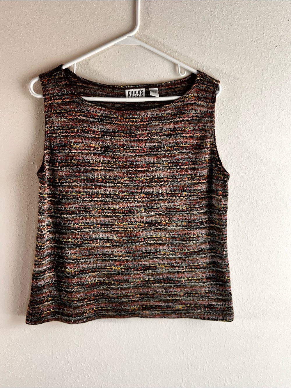 Chico's Multicolor Knit Tank Top - Brown, Black & Gold Fleck